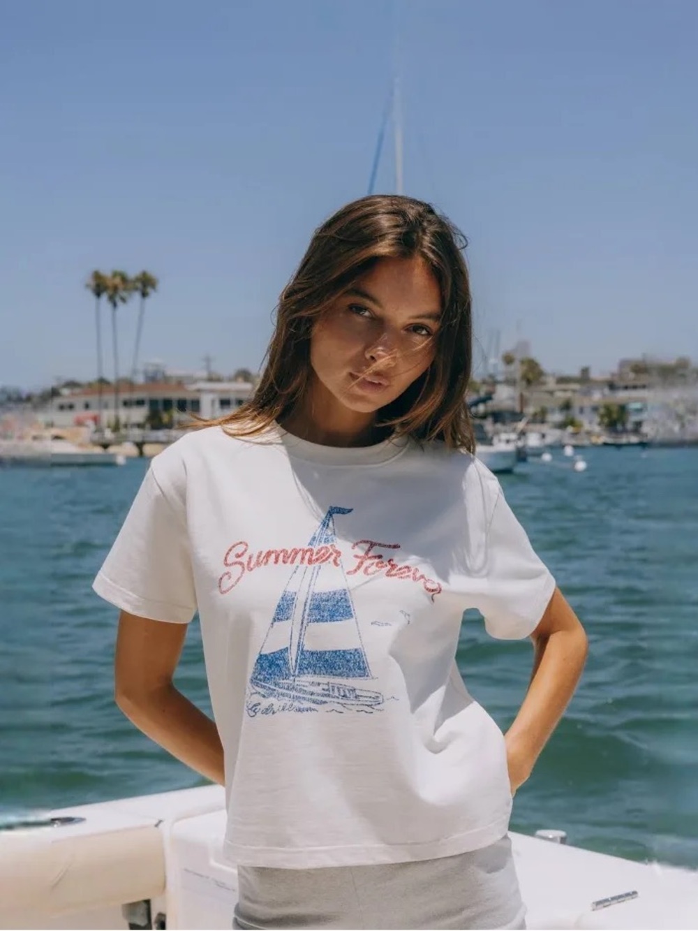 Daily Drills Summer Forever Boxy Tee- Cream- Size M/L